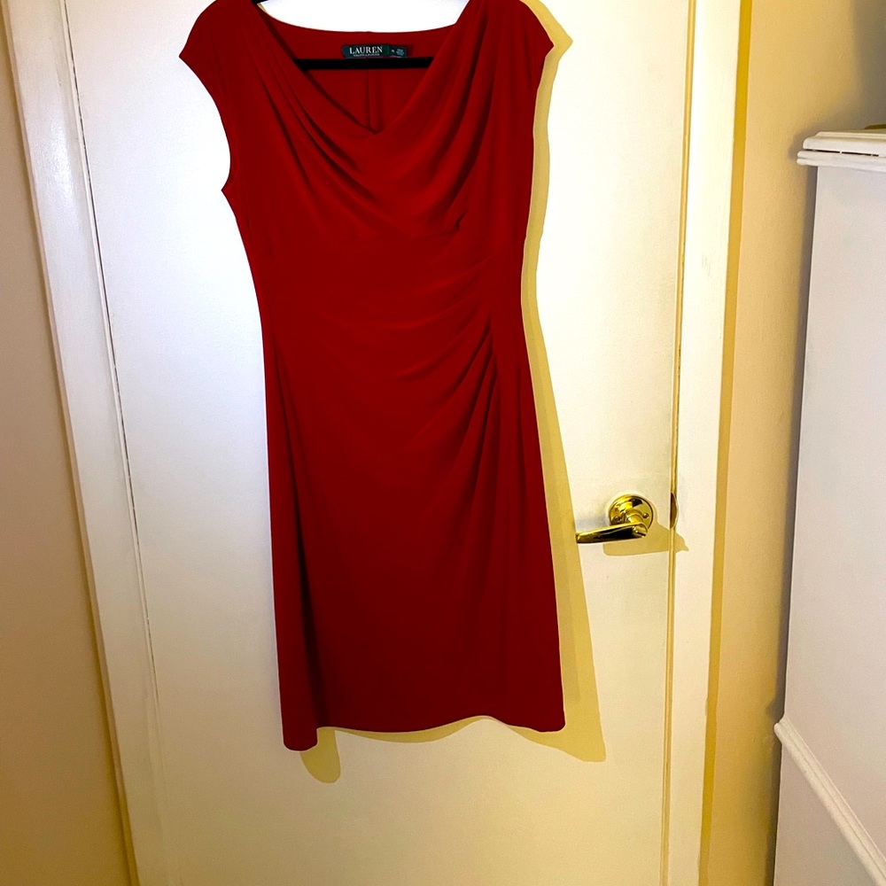 Ralph Lauren Red  dress size 10 Never worn Perfect dress for the holidays